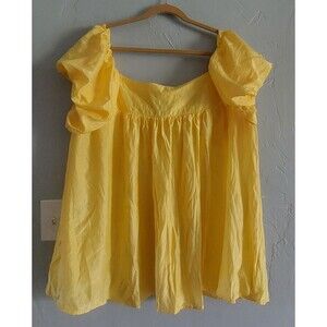 ashley stewart Tops Blouse Plus Women 24,cotton,Silk,yellow, 23 Inch Of Armp To